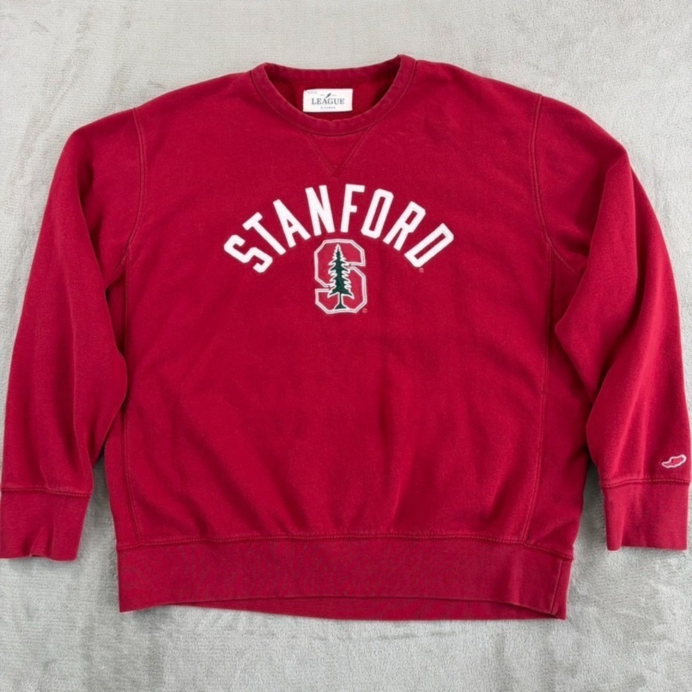 Stanford Cardinal Embroidered Logo‎ Crewneck Sweatshirt Men XL Ivy League Preppy